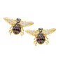 Suzy Levian Yellow Sterling Silver Cubic Zirconia Bumble Bee Earrings
