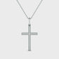 Suzy Levian 14k White Gold .08 cttw White Diamond Pave Cross Pendant Necklace