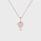 Suzy Levian 14K Rose Gold & .11 cttw Diamond Pave Elongated Heart Pendant Necklace