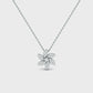 Suzy Levian 14K White Gold .14 cttw Diamond Pave Curved Flower Pendant Necklace