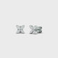 Suzy Levian 14K White Gold .15 cttw Diamond Pave Marquise Flower Stud Earrings