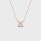 Suzy Levian 14K Rose Gold .09 cttw Diamond Pave Marquise Flower Necklace