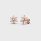 Suzy Levian 14K Rose Gold .20 cttw Diamond Pave Curved Flower Stud Earrings