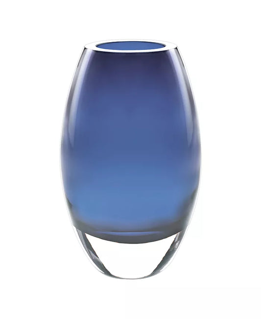 Suzy Levian Light Blue Round Crystal 9" Vase