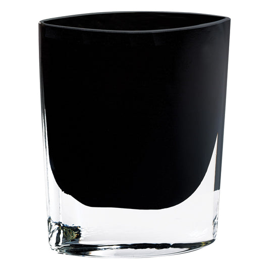 Suzy Levian Crystal 8" Jet Black Pocket Shaped Vase