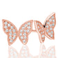 Suzy Levian Rose Sterling Silver Pave Cubic Zirconia Butterfly Earrings