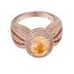 Suzy Levian Sterling Silver 4.52 TCW Orange Citrine Oval Ring
