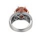 Suzy Levian Two-Tone Sterling Silver Round 5.71 cttw Orange Citrine Ring