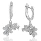 Suzy Levian Sterling Silver White Cubic Zirconia Cluster Flower Earrings