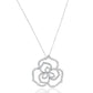Suzy Levian Sterling Silver White Cubic Zirconia Wild Flower Pendant Necklace.