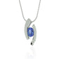 Suzy Levian Modern 14k White Gold 0.78 twc Tanzanite and Diamond Accent Birthstone Pendant