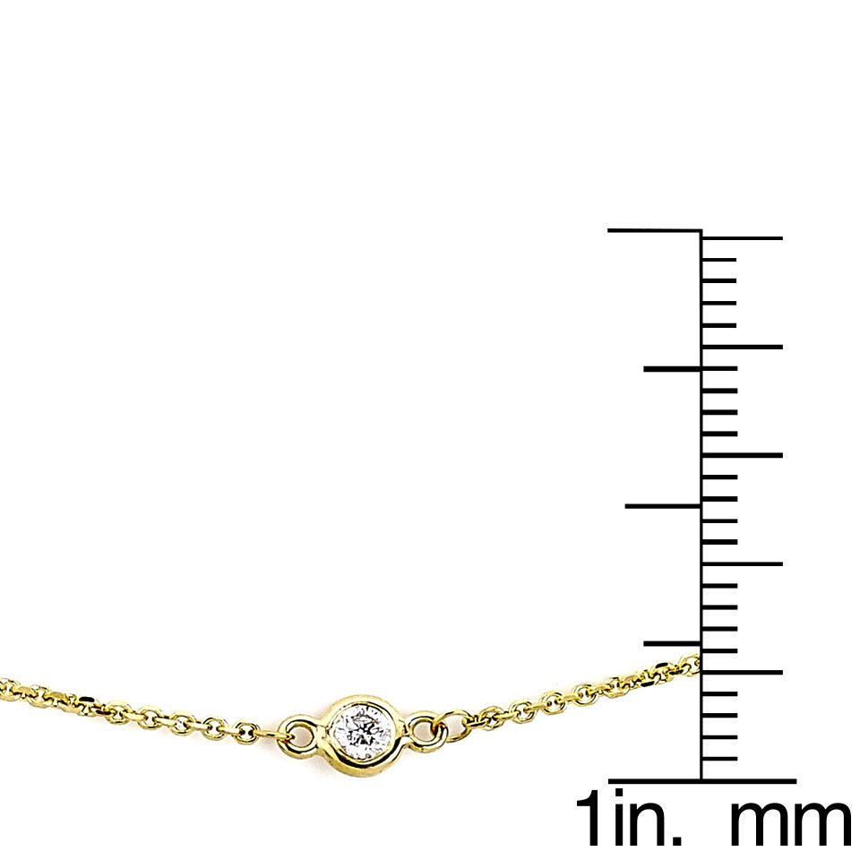 Suzy Levian 14K Yellow Gold 4/5 TDW Bezel Diamond Station Necklace
