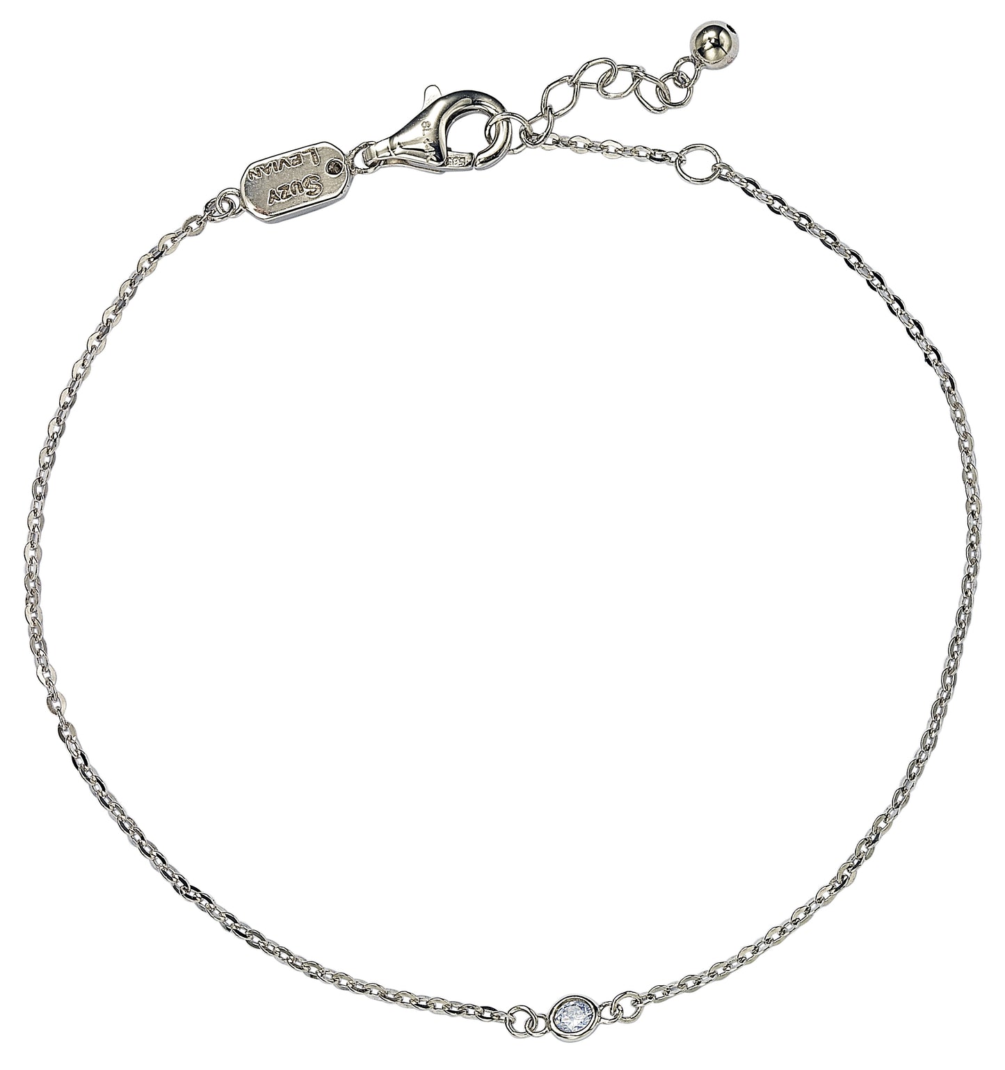 Suzy Levian 0.15 ct TDW 14K White Gold Diamond Solitaire Bracelet