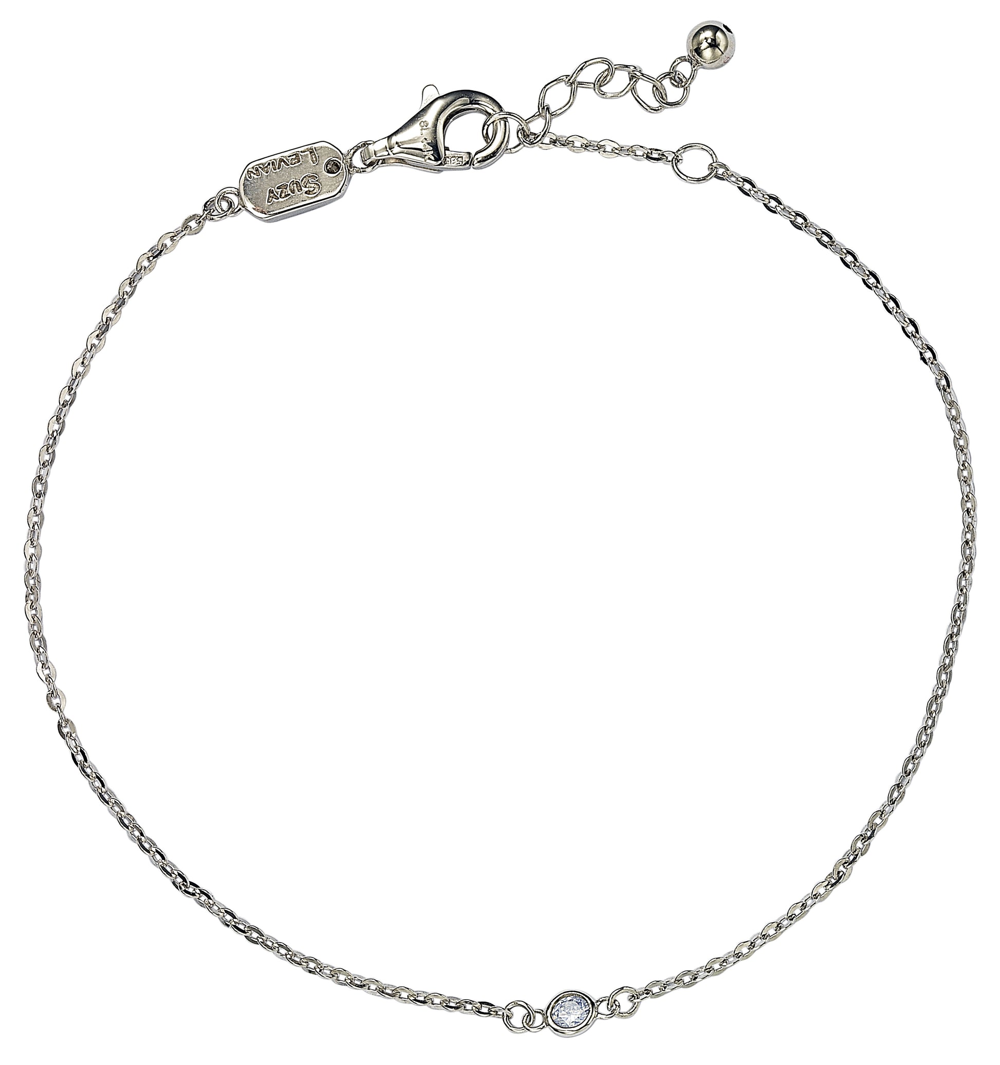 Suzy Levian ct TDW 14K White Gold Diamond Solitaire Bracelet