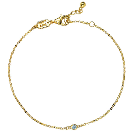 Suzy Levian .15 ct TDW 14K Yellow Gold Diamond Solitaire Bracelet