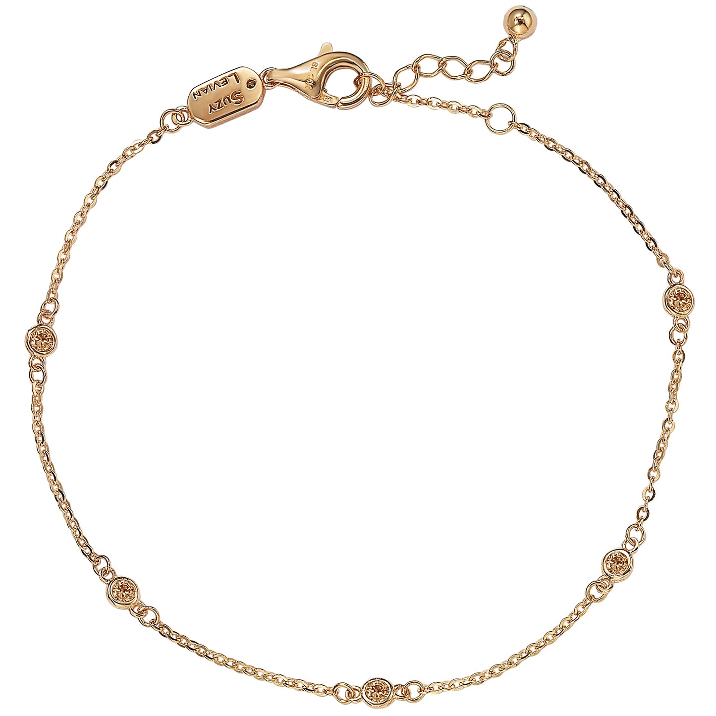 Suzy Levian 14k Rose Gold 0.15 ct TDW Brown Diamond Bracelet