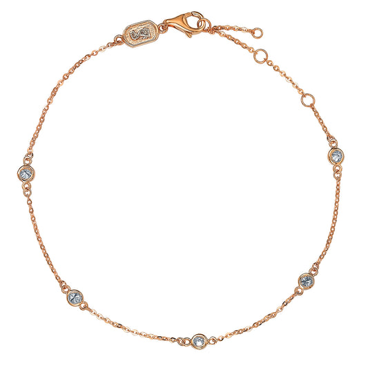 Suzy Levian 0.50 ct TDW 14K Rose Gold Diamond Station Bracelet