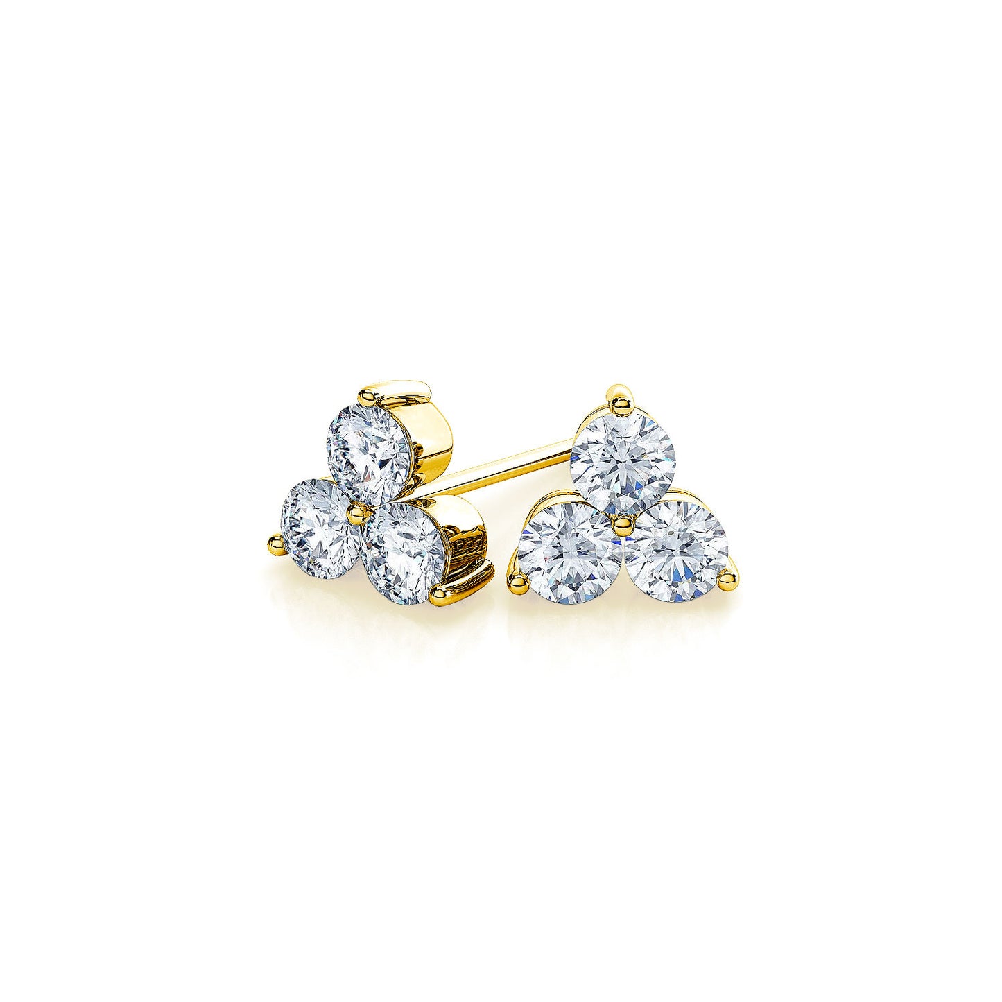 Suzy Levian Yellow 14K Gold 0.20 ct. tw. Diamond Cluster Studs