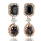 Suzy Levian Rose Sterling Silver Brown and White Cubic Zirconia Brown Earrings