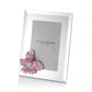 Suzy Levian New York Silver Picture Frame with Pink Orchid - Small