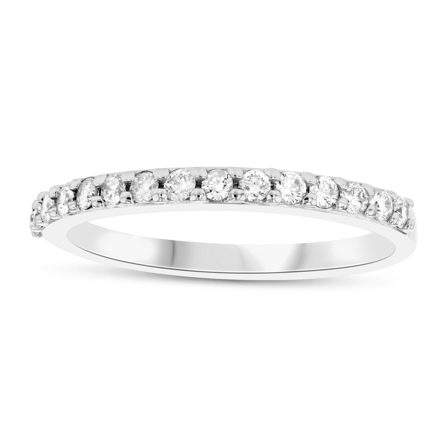 Suzy Levian 14k Gold & White Diamond Half Eternity Ring