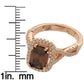 Suzy Levian Rose Sterling Silver Brown Brown and White Cubic Zirconia Engagement Ring