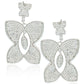 Suzy Levian Cubic Zirconia Sterling Silver Butterfly Dangle Drop Earrings