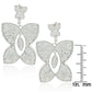 Suzy Levian Cubic Zirconia Sterling Silver Butterfly Dangle Drop Earrings
