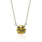 Suzy Levian Sterling Silver Yellow Sapphire Solitaire Necklace