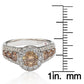 Suzy Levian Bridal Sterling Silver Brown and White Cubic Zirconia Engagement Ring