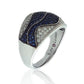 Suzy Levian Pave Cubic Zirconia Sterling Silver Blue Wave Ring