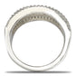 Suzy Levian Cubic Zirconia Sterling Silver Crossing Ring - White