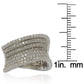 Suzy Levian Cubic Zirconia Sterling Silver Pave Wavy Crossing Ring