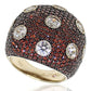 Suzy Levian Sterling Silver Pave Cubic Zirconia Reddish Brown Ring