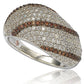 Suzy Levian Sterling Silver Cubic Zirconia Brown Brown Ring