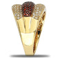 Suzy Levian Gold over Sterling Silver Cubic Zirconia Reddish Brown Ring