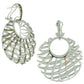 Suzy Levian Sterling Silver White Cubic Zirconia Criss-cross Round Big Dangle Earrings
