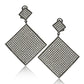 Suzy Levian Blackened Sterling Silver Cubic Zirconia Pave Diamond-Shape Earrings