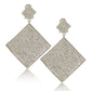 Suzy Levian Sterling Silver Cubic Zirconia Pave Diamond Shape Earrings