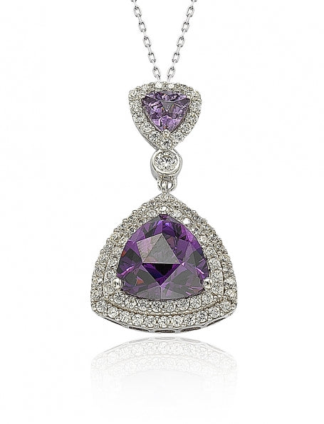 Suzy Levian Sterling Silver Purple Cubic Zirconia Pendant