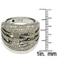Suzy Levian Sterling Silver Cubic Zirconia Crossing Weaving Ring