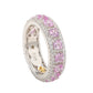 Suzy Levian Sterling Silver Pink Sapphire Diamond Accent Modern Eternity Band