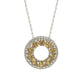 Suzy Levian Sterling Silver Yellow and White Sapphire & Diamond Accent Double Circle Eternity Pendant