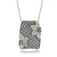 Suzy Levian Sterling Silver Sapphire & Diamond Floral Petite Necklace
