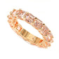 Suzy Levian Rosed Sterling Silver Pink Cubic Zirconia Asscher Cut Eternity Band