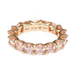 Suzy Levian Rosed Sterling Silver Pink Cubic Zirconia Asscher Cut Eternity Band