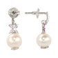 Suzy Levian Sterling Silver Pearl & Pink Sapphire Floral Earrings