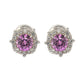 Suzy Levian Sterling Silver Pink Sapphire 0.66cttw Halo Stud Earrings