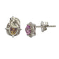 Suzy Levian Sterling Silver Pink Sapphire 0.66cttw Halo Stud Earrings