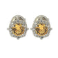 Suzy Levian Sterling Silver Yellow Sapphire 0.66cttw Halo Stud Earrings